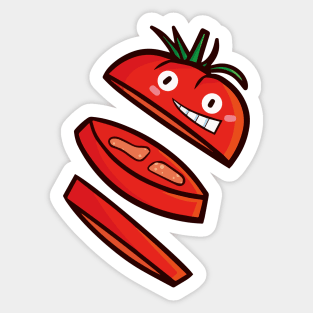 Cute sliced tomato smiling Sticker